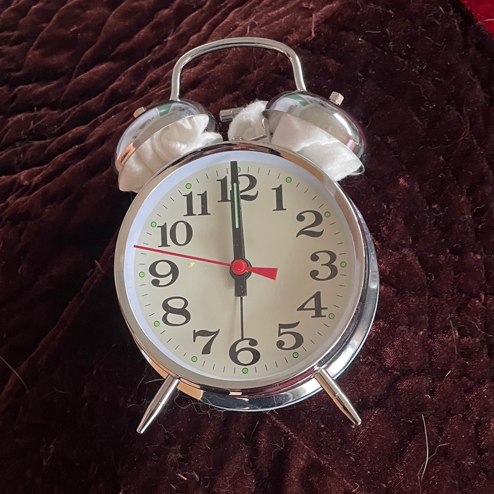 Elegant Silver Twin Bell Alarm Clock